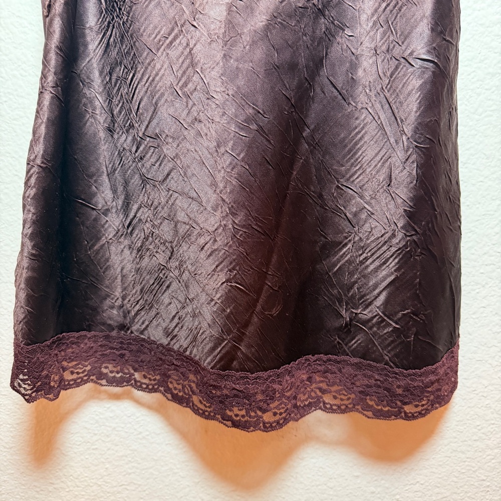 Self Esteem Brown Lace Camisole Satin Slip Top Y2K Coquette Layering Cami - Picture 5 of 14